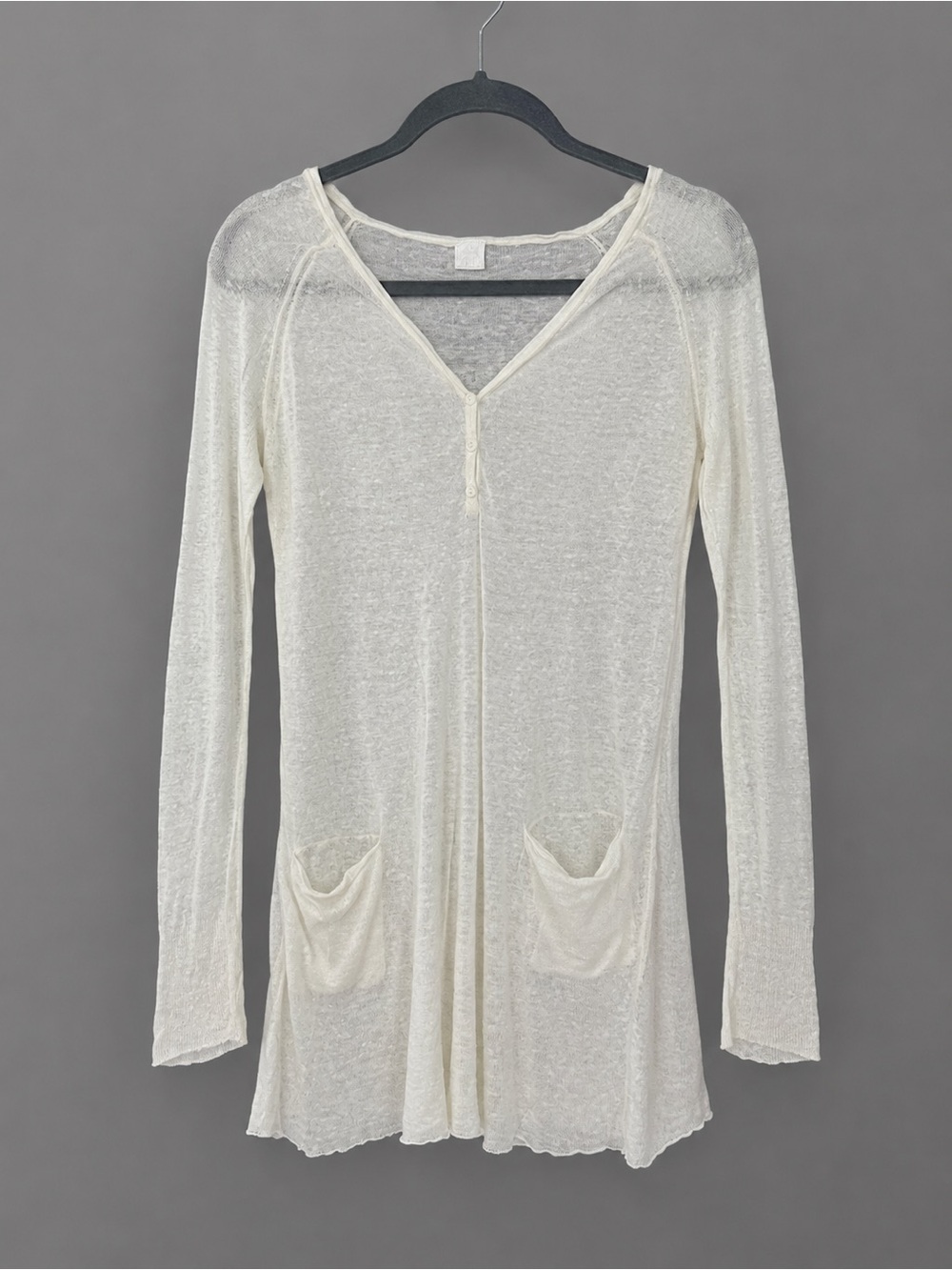 120% Lino Women’s Linen Cream Tunic Sz M